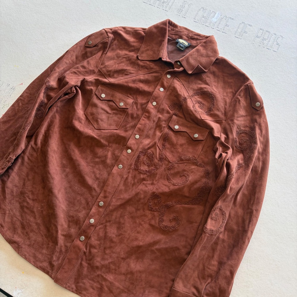 Y2K Manuel Suede Leather Western Shirt